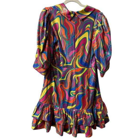 Alden Adair Rainbow Sequin Mini Dress NWT Retails $398 - Picture 4 of 6